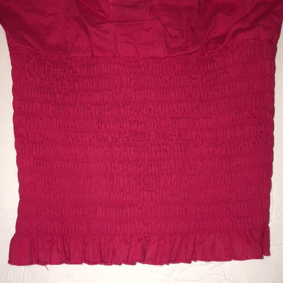 RETRO RED COTTON HALTER Tuxedo TOP w/ruffles- XS - Picture 6 of 11